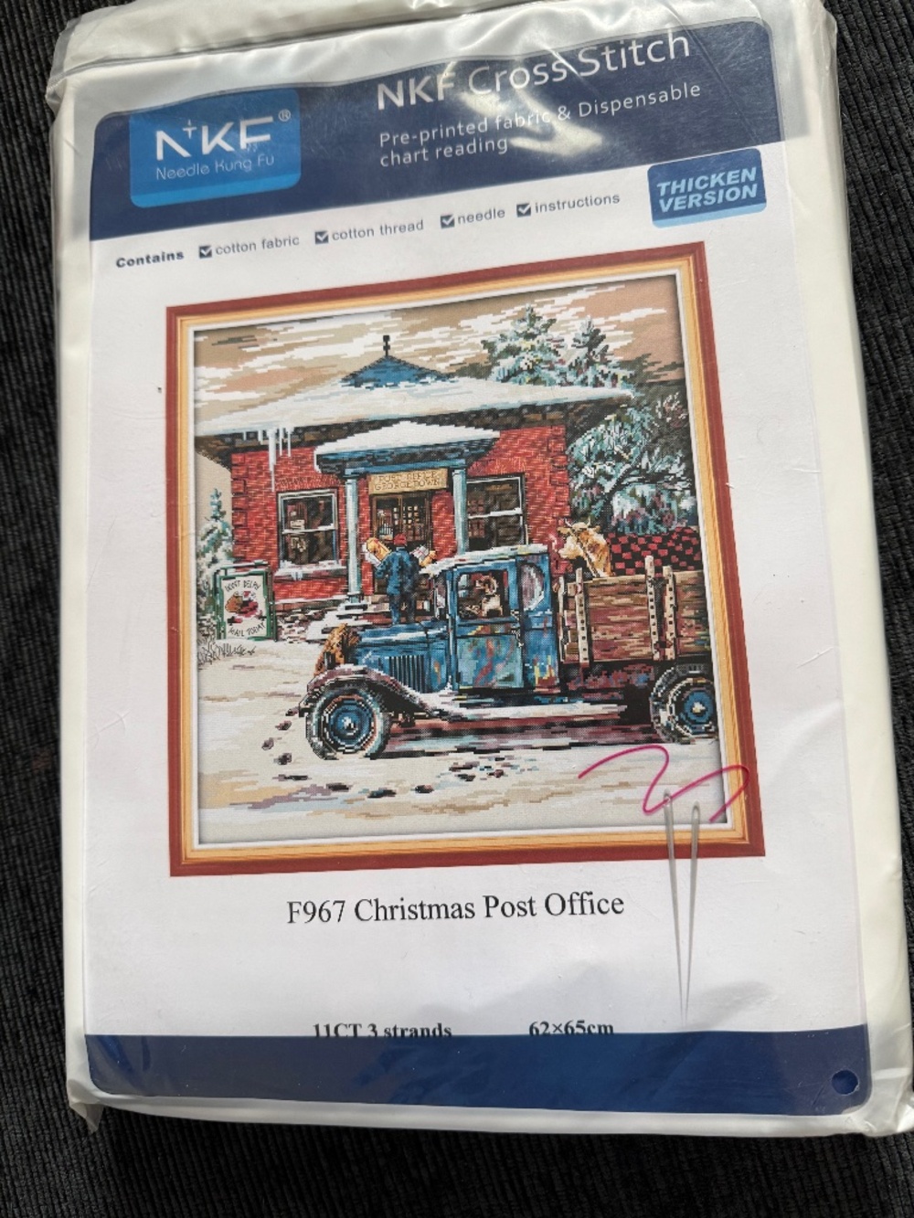 NKF Christmas Post Office Cross Stitch Kit 11 Count Aida - PRE-PRINTED
